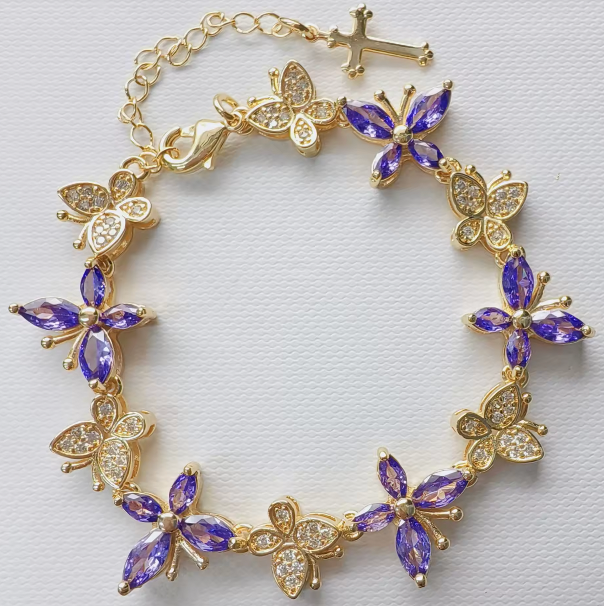 Multicolor Cross & Butterfly Bracelet