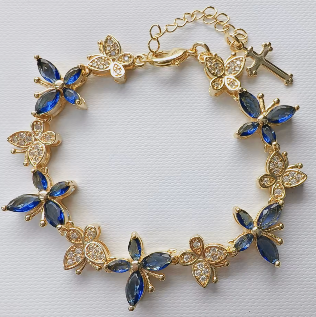 Multicolor Cross & Butterfly Bracelet