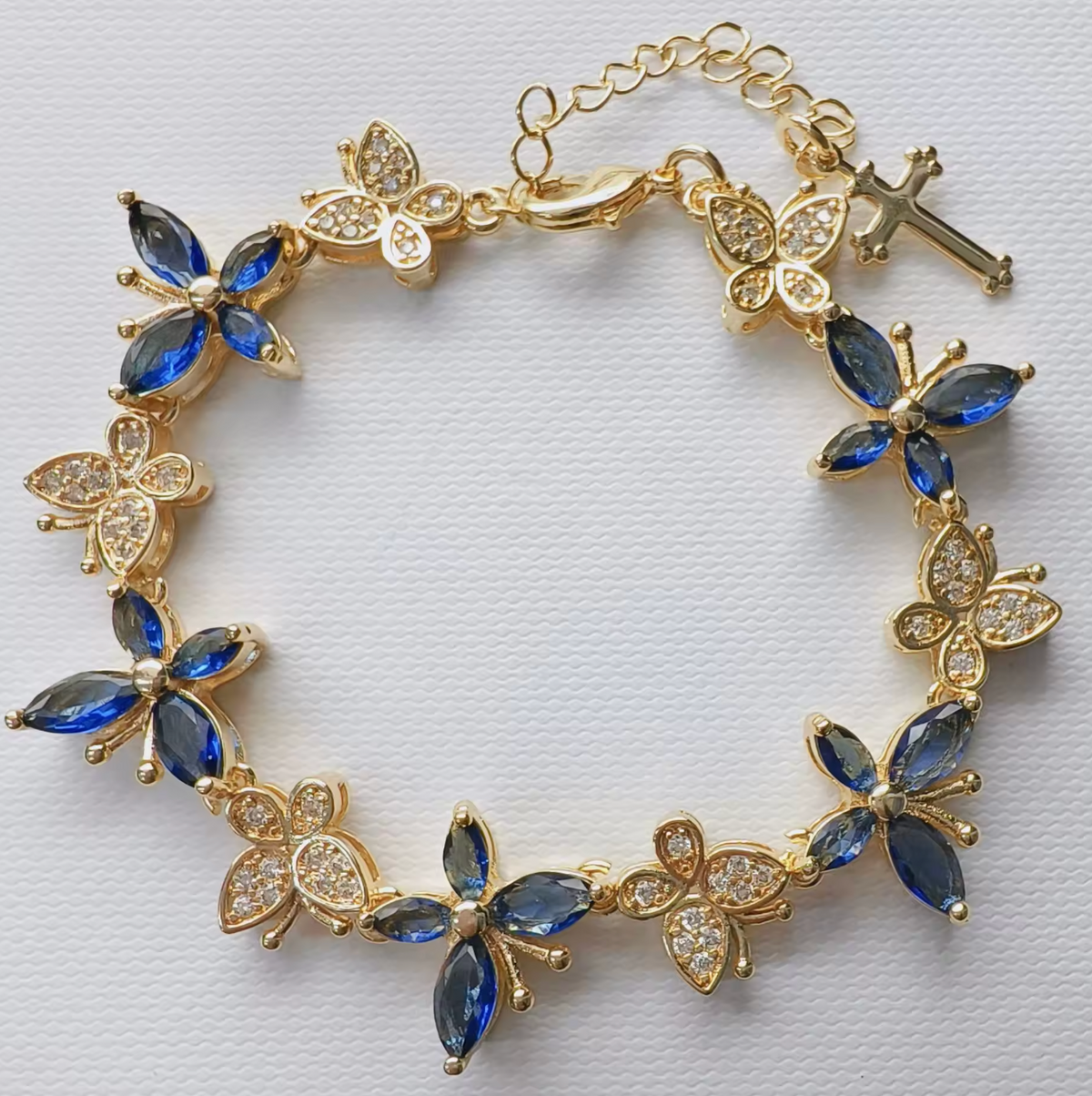 Multicolor Cross & Butterfly Bracelet