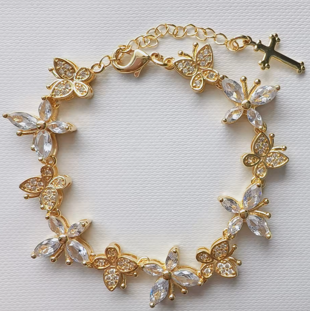 Multicolor Cross & Butterfly Bracelet