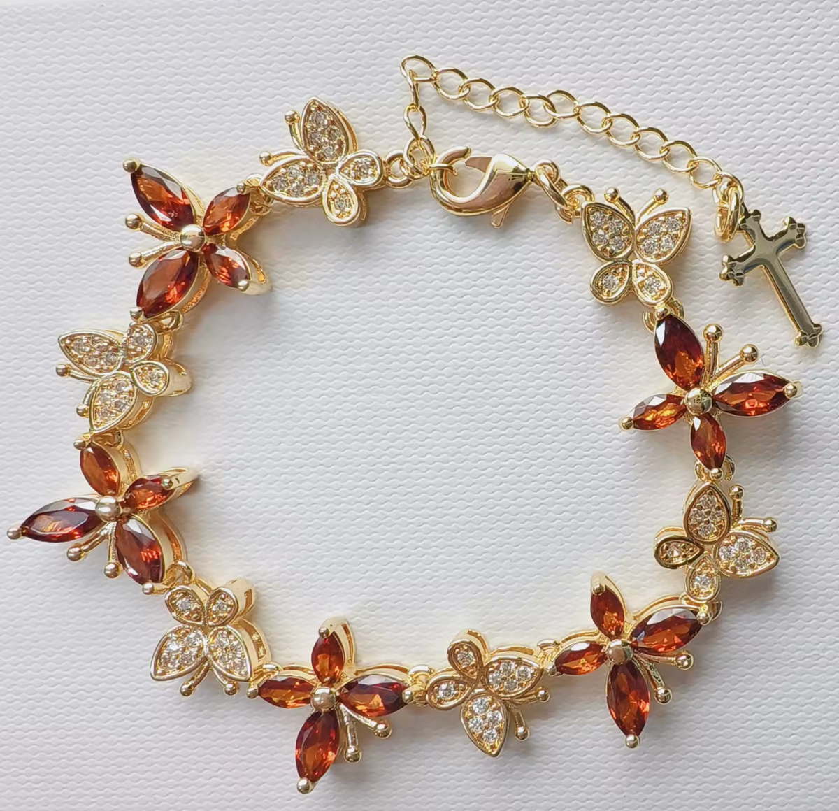 Multicolor Cross & Butterfly Bracelet