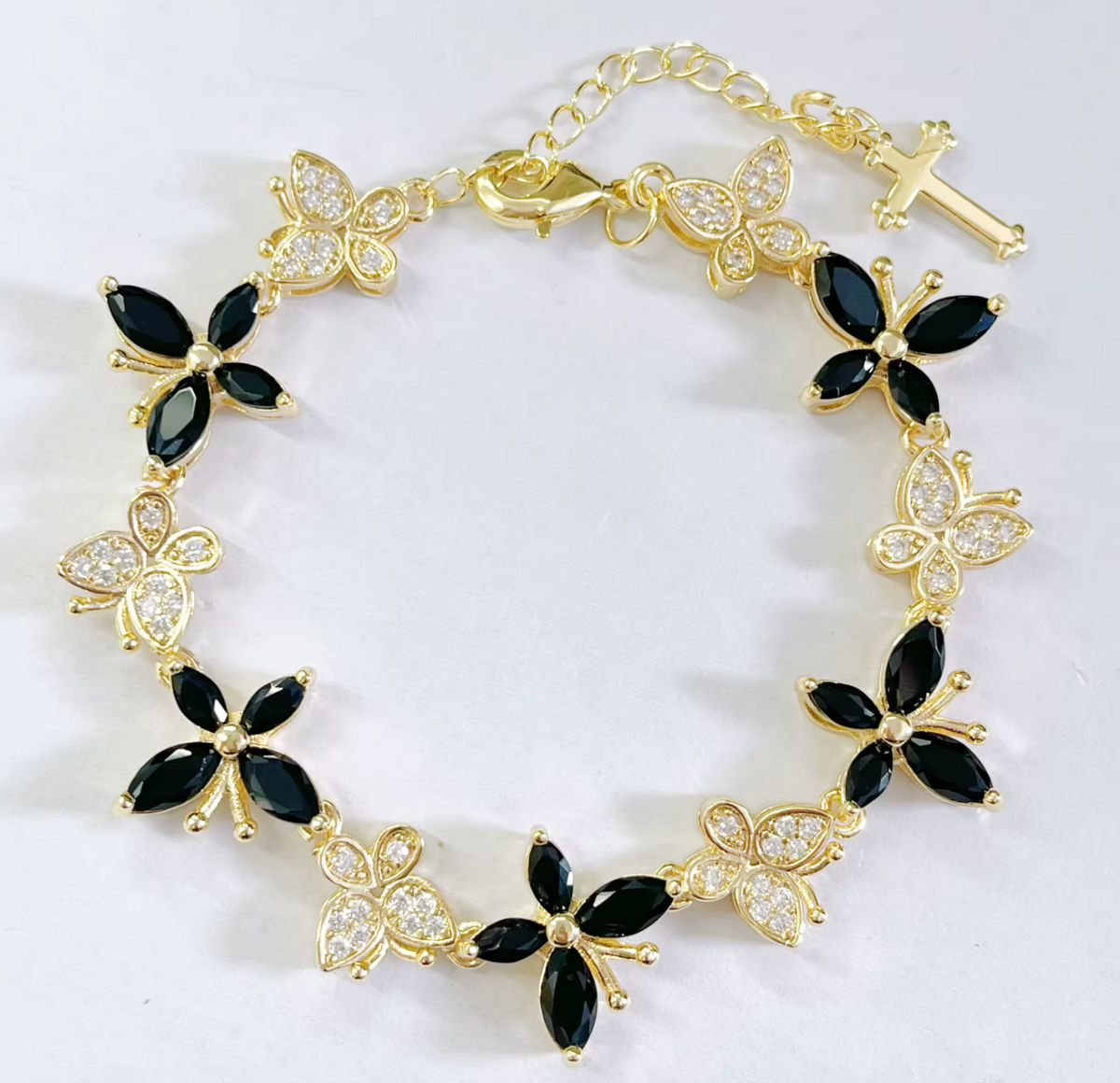Multicolor Cross & Butterfly Bracelet