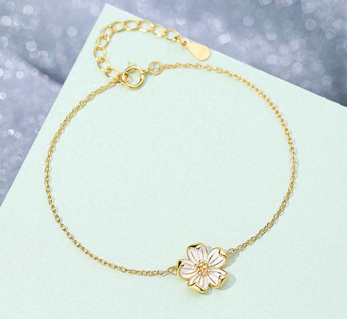 Sterling Silver Flower Bracelet