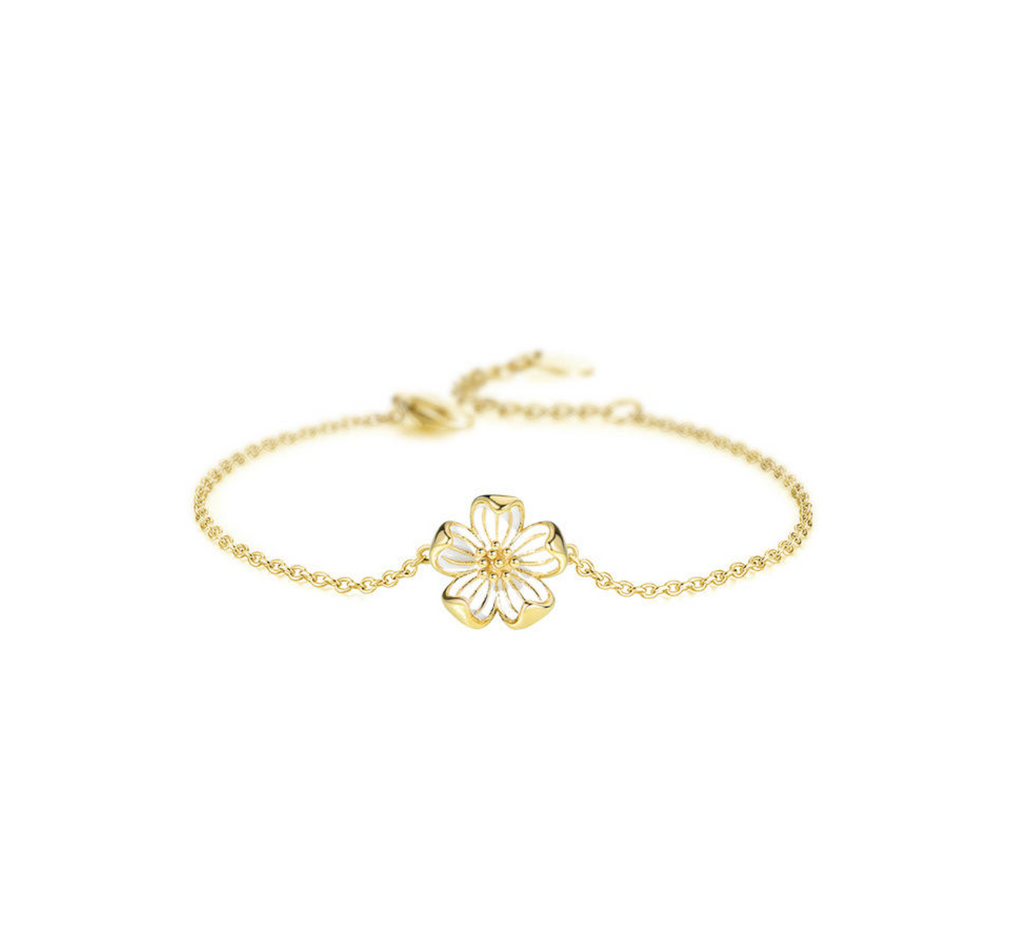 Sterling Silver Flower Bracelet