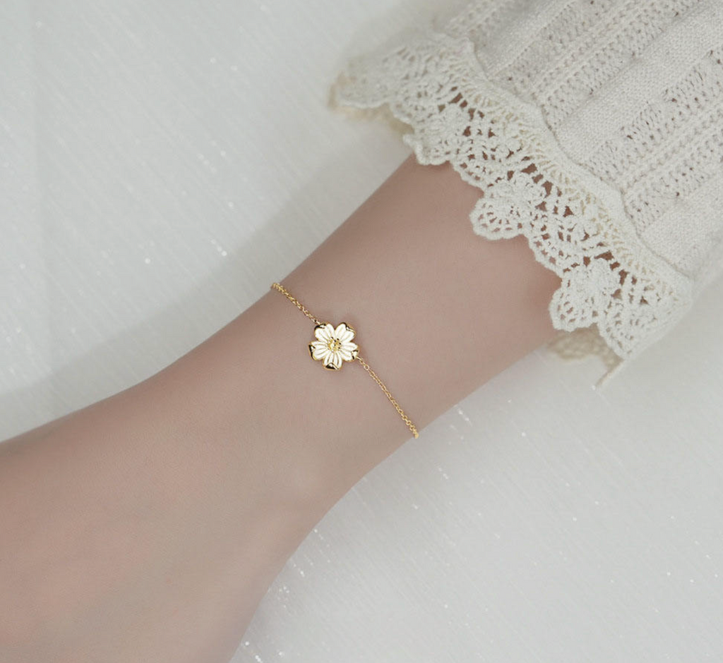 Sterling Silver Flower Bracelet