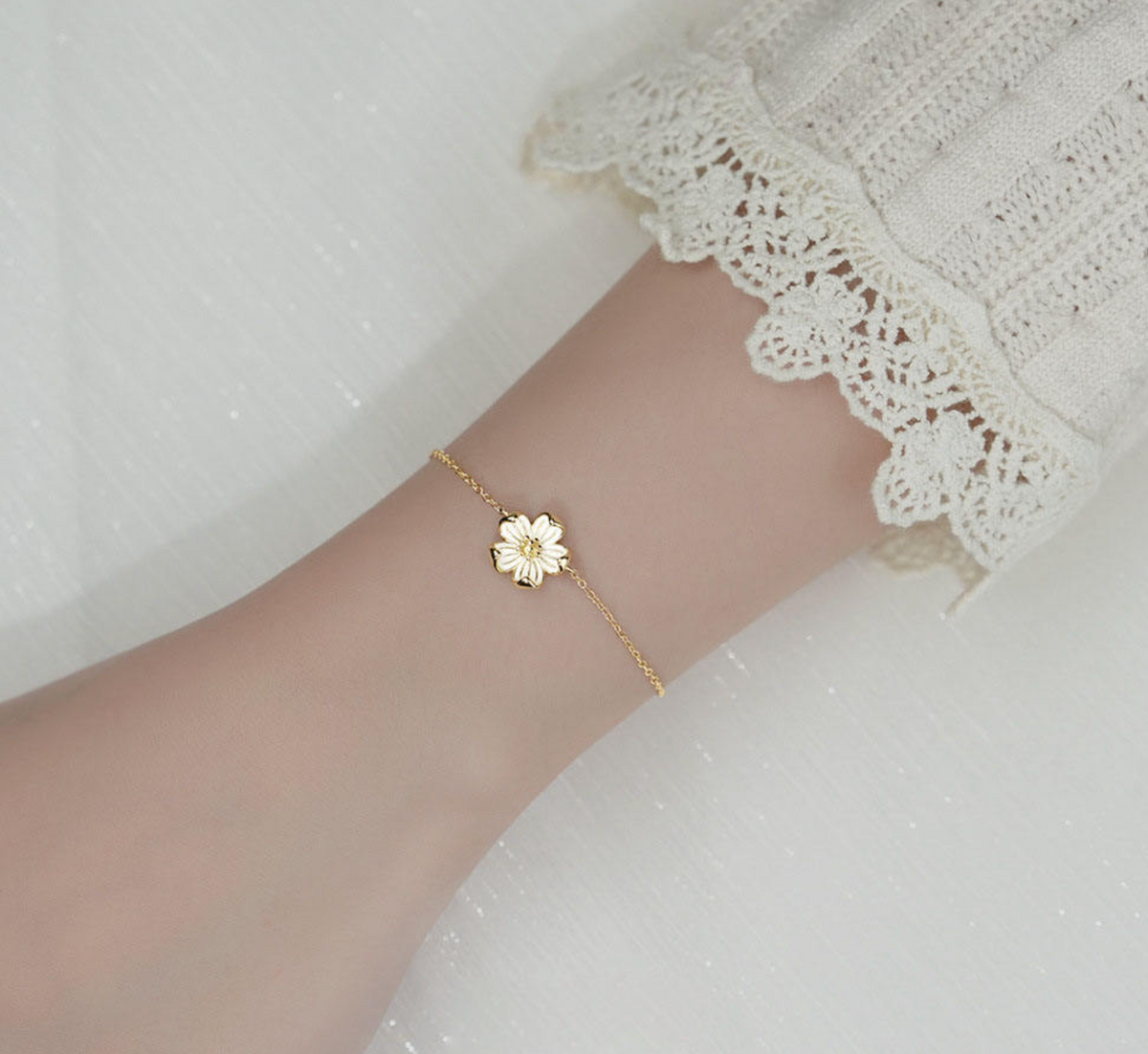Sterling Silver Flower Bracelet